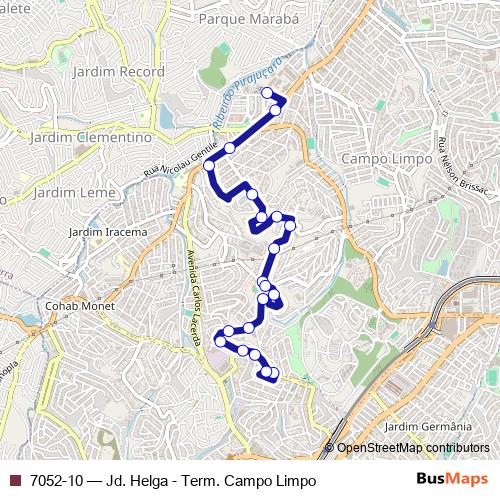 7052-10 bus Line Map