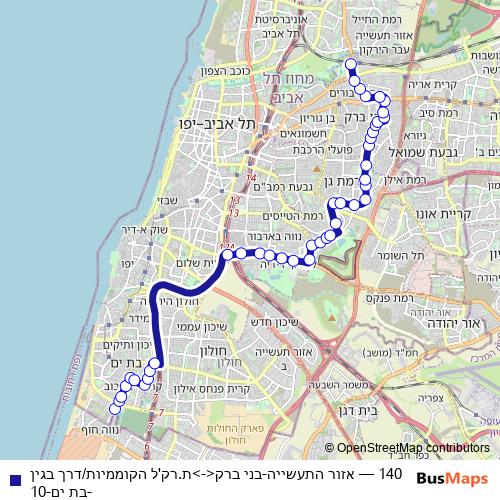 140 bus Line Map