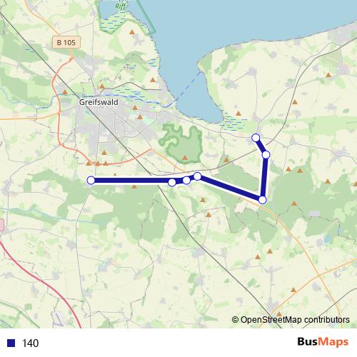 140 bus Line Map
