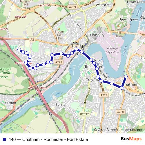140 bus Line Map