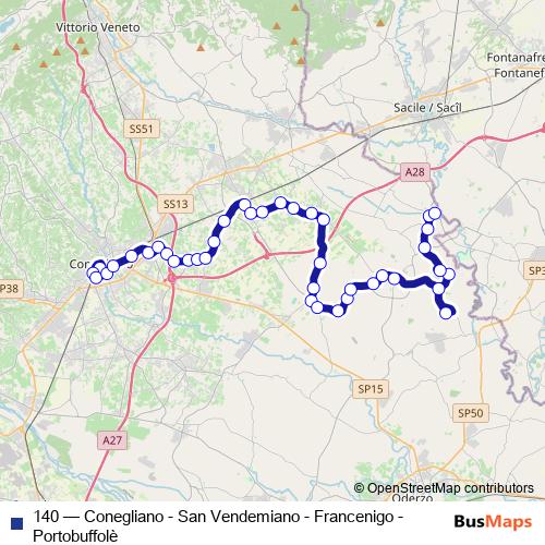 140 bus Line Map