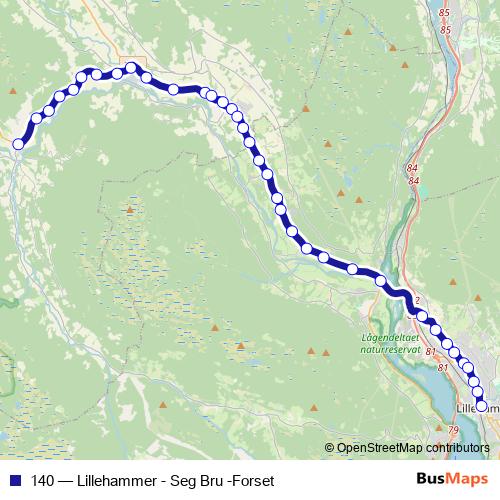 140 bus Line Map