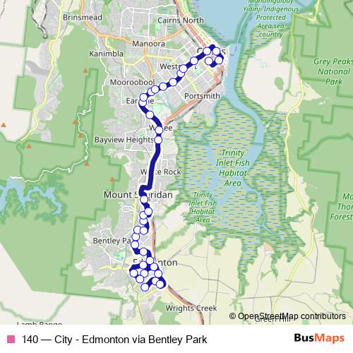 140 bus Line Map