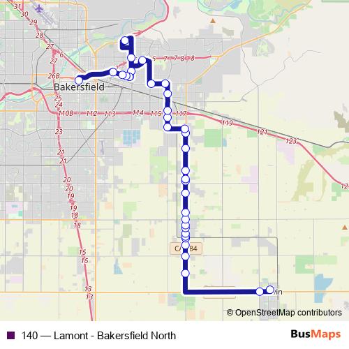 140 bus Line Map