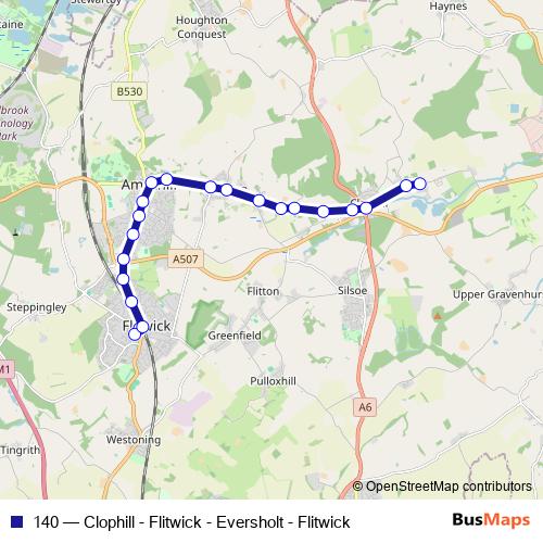140 bus Line Map