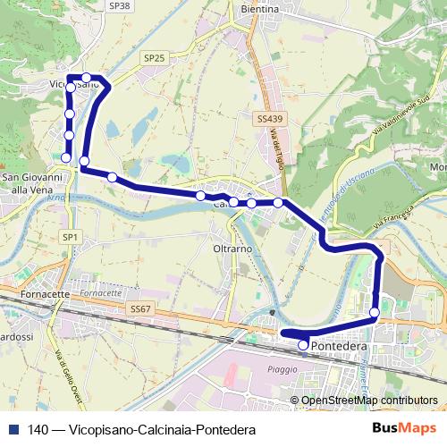 140 bus Line Map
