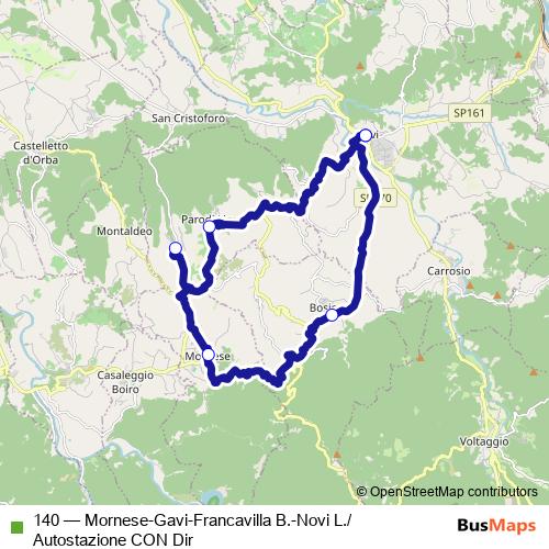 140 bus Line Map