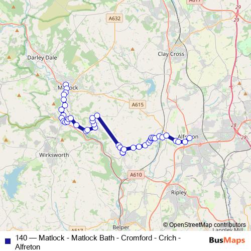 140 bus Line Map