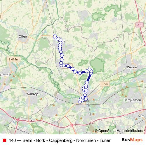 140 bus Line Map