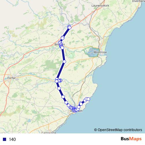 140 bus Line Map