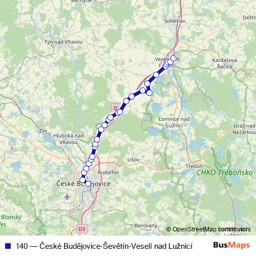 140 bus Line Map