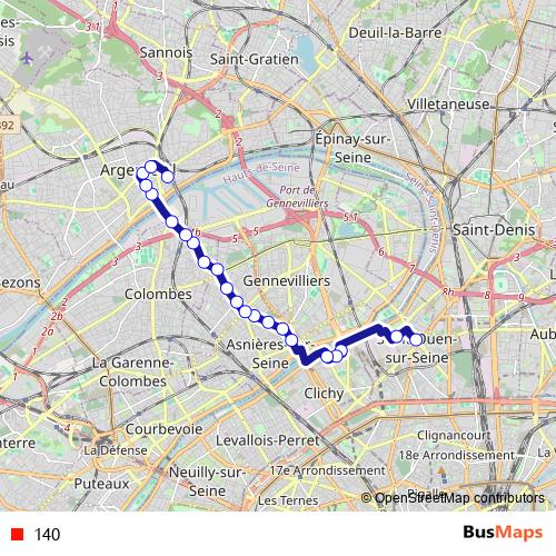 140 bus Line Map