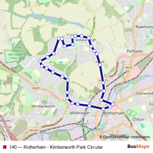 140 bus Line Map