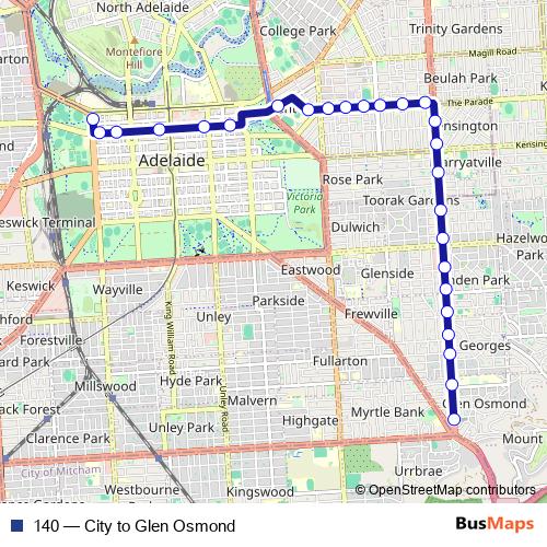 140 bus Line Map
