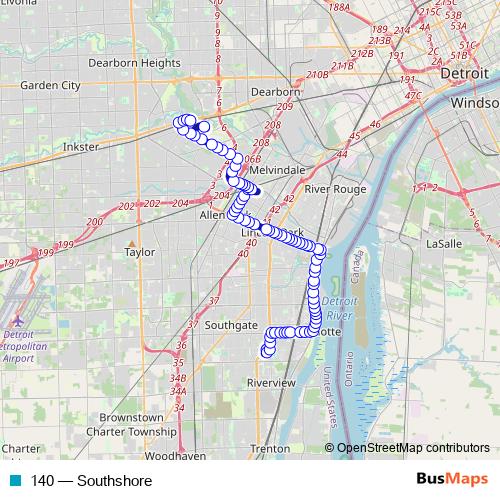 140 bus Line Map