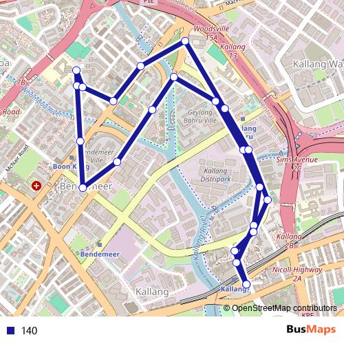 140 bus Line Map