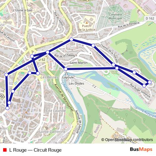 L Rouge bus Line Map