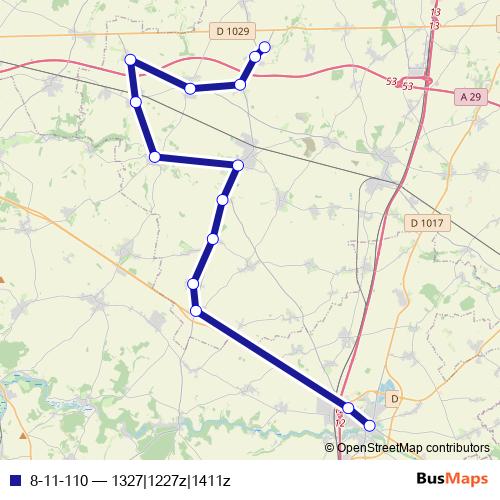 8-11-110 bus Line Map