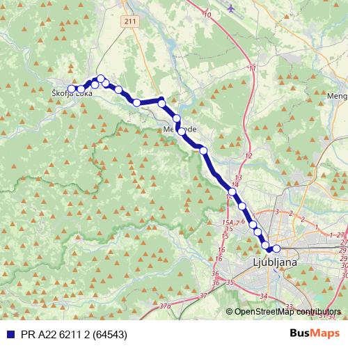 PR A22 6211 2 (64543) bus Line Map