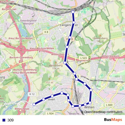 309 tram Line Map