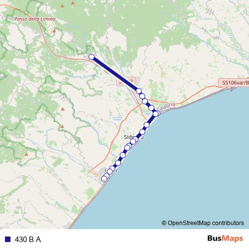 430 B A bus Line Map