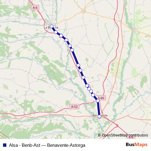 Alsa - Benb-Ast bus Line Map