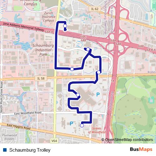 Schaumburg Trolley bus Line Map