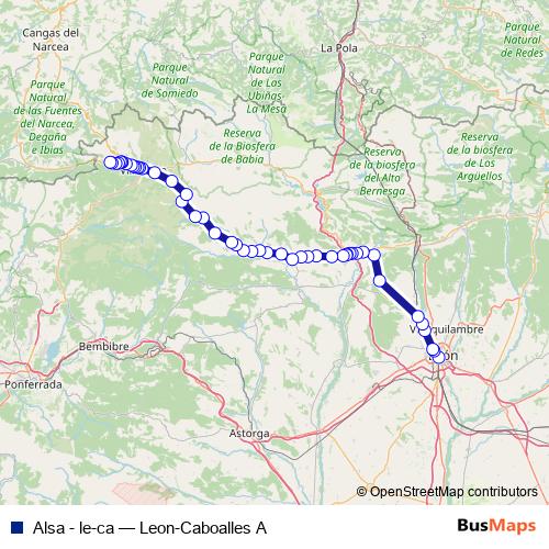 Alsa - le-ca bus Line Map
