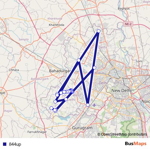 844up bus Line Map