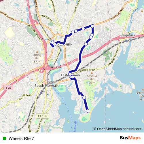 Wheels Rte 7 bus Line Map