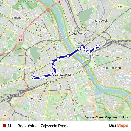 M tram Line Map