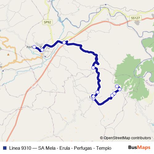 Linea 9310 bus Line Map