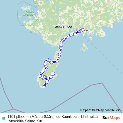 1101 piloot bus Line Map