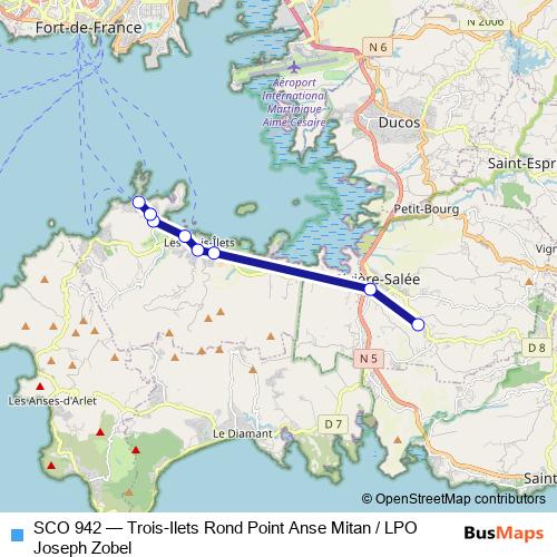 SCO 942 bus Line Map