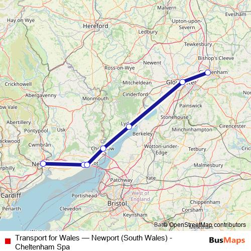 Transport for Wales bus Line Map