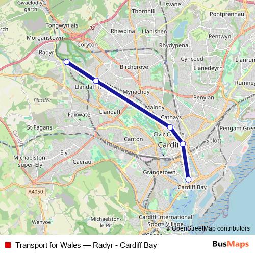 Transport for Wales bus Line Map
