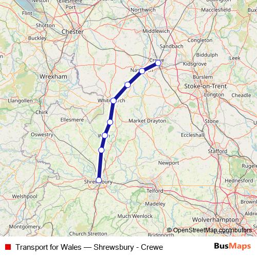 Transport for Wales bus Line Map