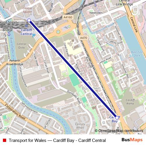 Transport for Wales bus Line Map