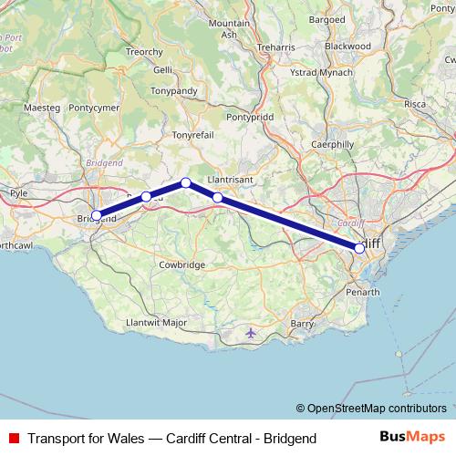 Transport for Wales bus Line Map