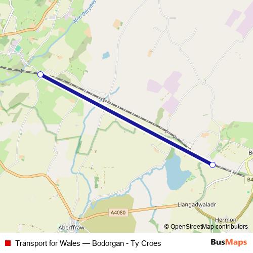 Transport for Wales bus Line Map