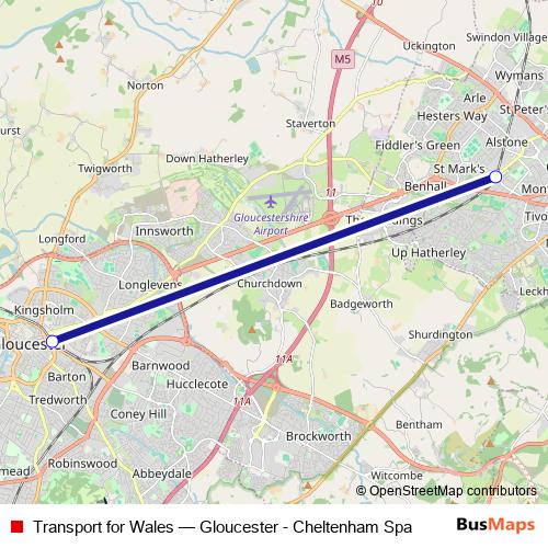 Transport for Wales bus Line Map