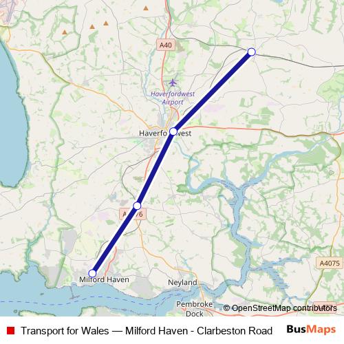 Transport for Wales bus Line Map