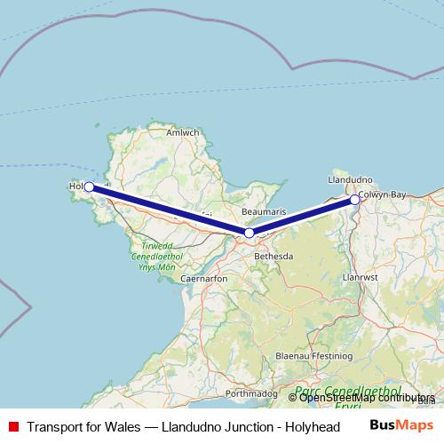 Transport for Wales bus Line Map