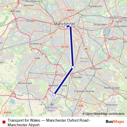 Transport for Wales bus Line Map