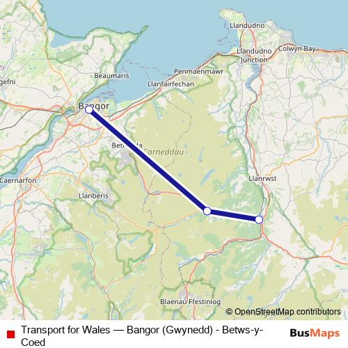 Transport for Wales bus Line Map