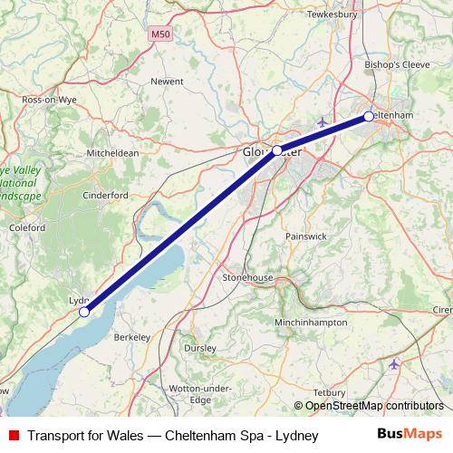 Transport for Wales bus Line Map