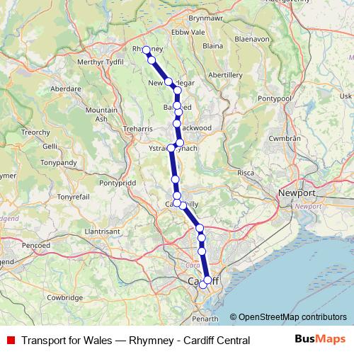 Transport for Wales bus Line Map