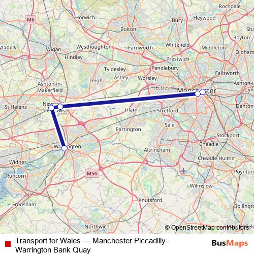 Transport for Wales bus Line Map