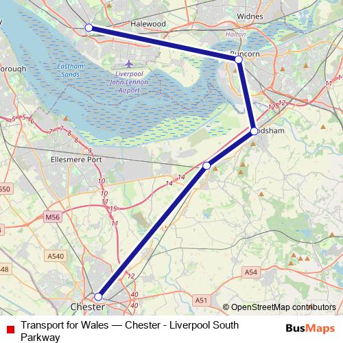 Transport for Wales bus Line Map