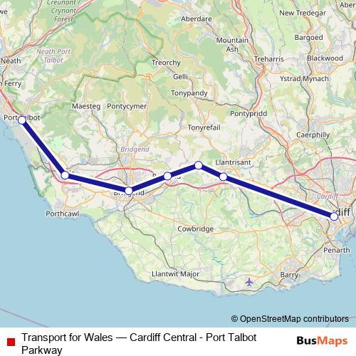 Transport for Wales bus Line Map